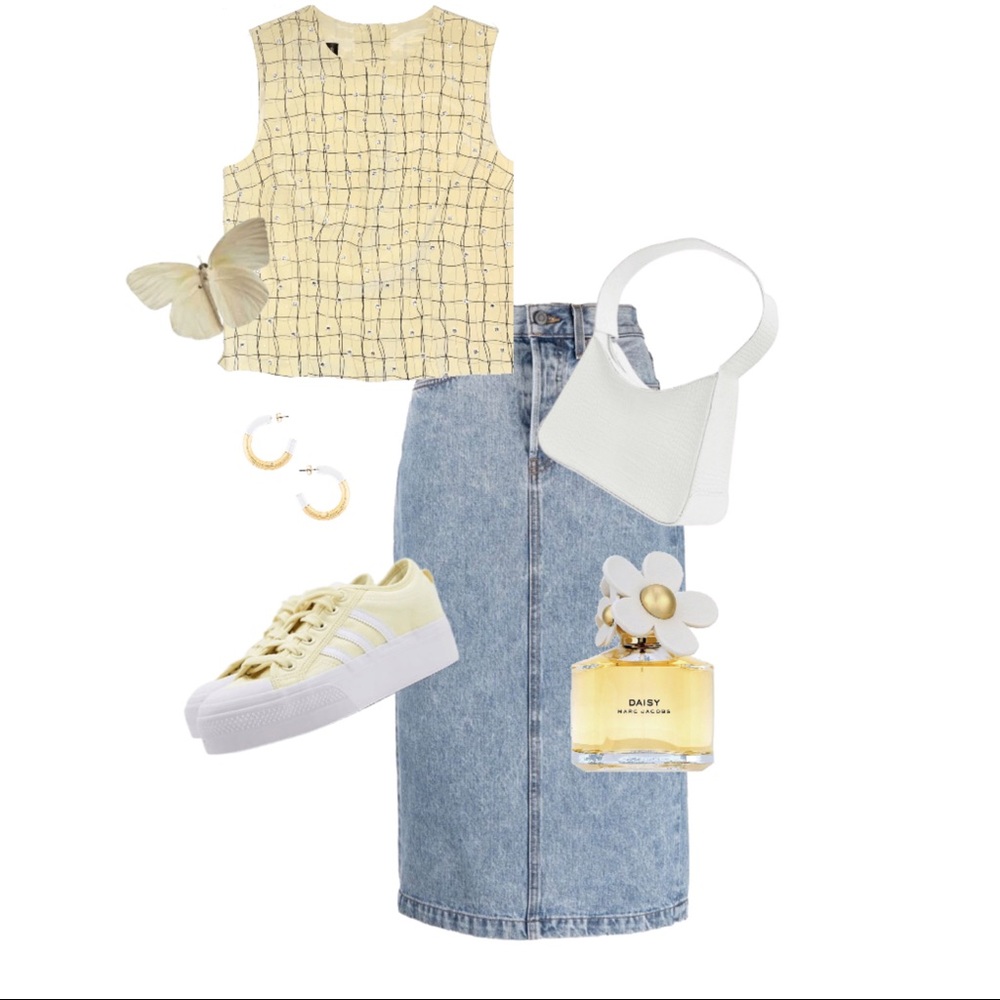 Yellow Checkered Women's Top